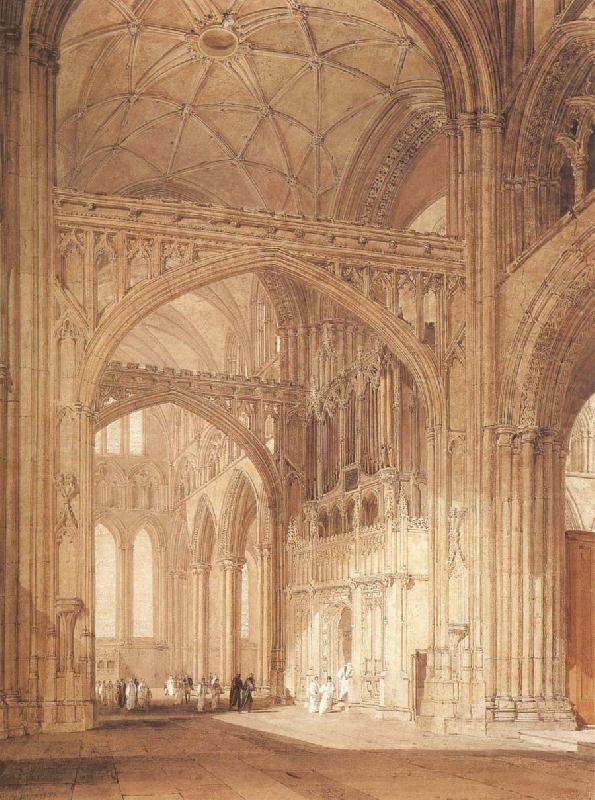 J.M.W. Turner Interior of Salisbury Cathedral,looking towards the North Transept china oil painting image